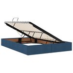 vidaXL Lit avec rangement et LED avec LED Bleu 140 x 190 cm Polyester