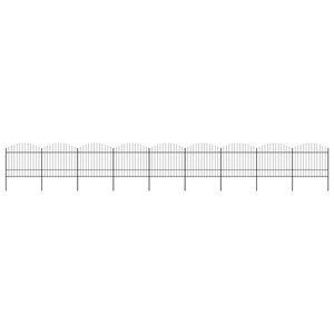 vidaXL Clôture de jardin à dessus en lance Acier (1 5-1 75)x15 3m Noir