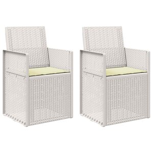 vidaXL Chaises de jardin salle à manger 2 pc Blanc et crème PP
