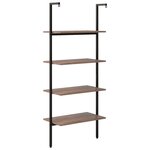vidaXL Étagère inclinée à 4 niveaux Marron foncé et noir 64x35x152 5cm