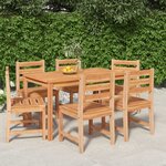 vidaXL Ensemble à manger de jardin 7 Pièces Bois de teck solide