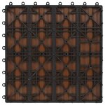 vidaXL Carreau de terrasse en relief 11 Pièces WPC 30 x 30 cm 1 m² Marron