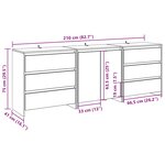 vidaXL Buffet 3 Pièces vieux bois bois d'ingénierie