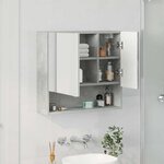 vidaXL Armoire Miroir Gris béton 59 x 17 x 55 cm Bois d'ingénierie