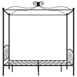 vidaXL Cadre de lit à baldaquin sans matelas noir métal 120x200 cm