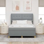 vidaXL Lit à ressorts avec matelas gris foncé 90x190 cm Gris clair