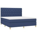 vidaXL Sommier à lattes de lit et matelas et LED Bleu 160x200 cm Tissu