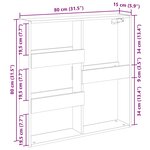 vidaXL Armoire murale chêne fumé 80x15x80 cm bois d'ingénierie