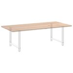 vidaXL Pieds de table à manger Blanc 2 pièces 100 x (72-73) cm Acier