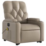 vidaXL Fauteuil inclinable de massage électrique cappuccino similicuir
