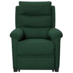 vidaXL Fauteuil de massage Vert foncé Tissu