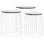 vidaXL Tables basses 3 Pièces Blanc