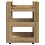 Chariot de cuisine vidaXL Chêne artisanal 60x45x80 cm Bois aggloméré