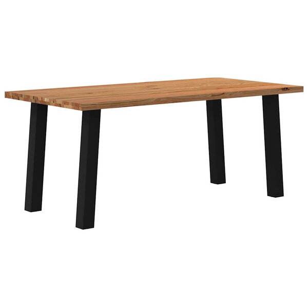 vidaXL Table à manger marron clair bois de chêne massif rectangulaire