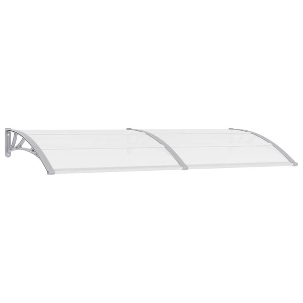 vidaXL Auvent de porte Gris et transparent 240x75 cm PC