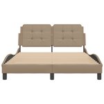 vidaXL Cadre de lit sans matelas Zadar cappuccino 140x190 cm similicuir