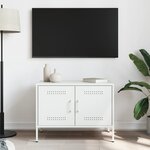 vidaXL Meuble TV blanc 68x39x50 5 cm acier