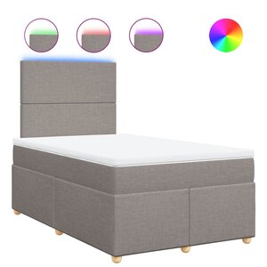 vidaXL Sommier à lattes de lit avec matelas taupe 120x190 cm tissu