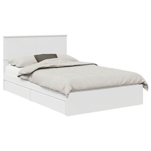 vidaXL Lit de Rangement Blanc 120 x 190 cm Bois d'ingénierie