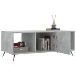 vidaXL Table basse gris béton 102x50x40 cm bois d'ingénierie