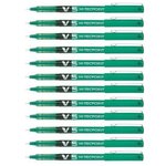 Stylo roller Hi-Tecpoint V5 Encre liquide Pointe Fine Vert x 12 PILOT