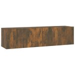 vidaXL Armoire murale TV Chêne fumé 120x30x30 cm Bois d'ingénierie