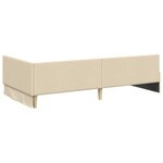 vidaXL Cadre de lit d'angle avec tête de lit Crème 90 x 190 cm
