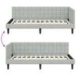 vidaXL Cadre de lit d'angle Gris clair 90 x 190 cm Velours