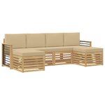 vidaXL Ensembles de canapés 6 Pièces Blanc et Beige Polyester