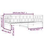 vidaXL Lit de jour cire marron 90x190 cm bois de pin massif