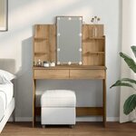 vidaXL Coiffeuse avec lumières LED chêne artisanal 96x40x142 cm
