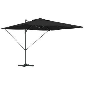 vidaXL Parasol Noir 286 x 284 x 270 cm Aluminium et polyester