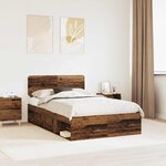 vidaXL Cadre de lit Bois ancien 135 x 190 cm Pin massif