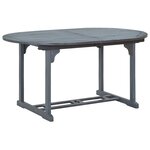 vidaXL Ensemble à manger d'extérieur 7 Pièces Bois d'acacia solide Gris