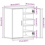vidaXL Meuble à chaussures Chêne fumé 60x35x70 cm Bois d'ingénierie