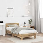 vidaXL Cadre de lit Chêne artisanal 193 x 95 x 88 cm Chêne Massif
