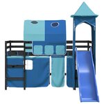 vidaXL Lit mezzanine enfants avec tour sans matelas bleu 80x200 cm