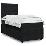 vidaXL Sommier à lattes de lit et matelas Noir 80x200 cm Velours