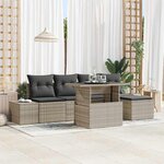 vidaXL Ensemble de canapé de jardin 6 Pièces Gris clair Poly rotin