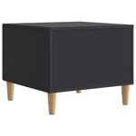 vidaXL Table basse avec tiroir Noir 49 x 50 x 40 cm Bois d'ingénierie