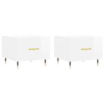 vidaXL Tables basses 2 Pièces blanc brillant 50x50x40cm bois d'ingénierie