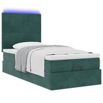 vidaXL Cadre de lit ottoman avec matelas vert foncé 90x200 cm velours