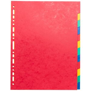Intercalaires Carte Lustrée 225g 12 Positions - Format 24x32cm - Couleurs Assorties - X 5 - Exacompta