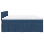vidaXL Sommier à lattes de lit avec matelas Bleu 200x200 cm Tissu