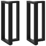 vidaXL Pieds de table de bar en forme de T  2 pièces  noir  50 x 35 x (90-91) cm  acier
