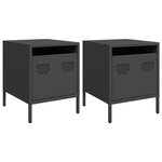 vidaXL Tables de chevet 2 Pièces noir 35x39x43 5 cm acier
