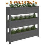 vidaXL Jardinière Gris 112x25x104 5 cm Bois massif de pin