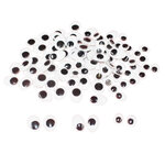 Yeux adhésifs ovales noirs ø10 à 15 mm 100 pièces