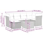 vidaXL Salon de jardin avec coussins 7 Pièces beige résine tressée