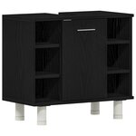 vidaXL Ensemble de mobilier de salle de bain avec étagère 4 Pièces Noir